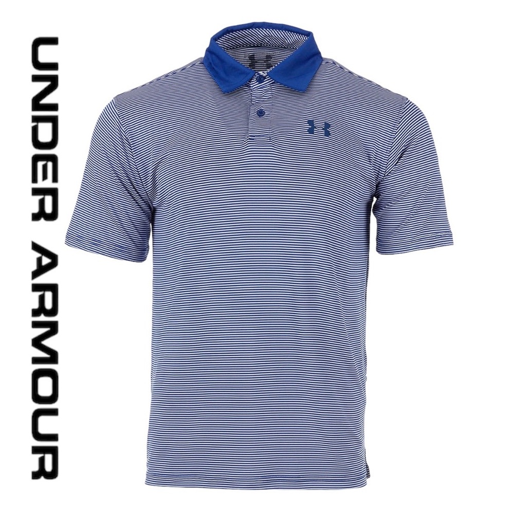 Under Armour Men's Blue Striped Polo